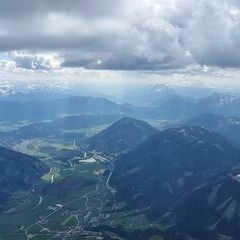 Flugwegposition um 13:47:32: Aufgenommen in der Nähe von Hall, 8911 Hall, Österreich in 2524 Meter
